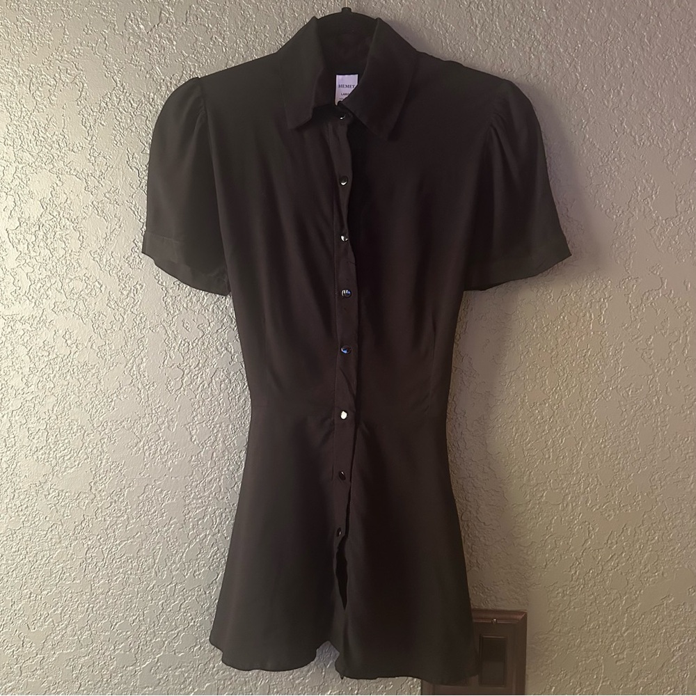 Black peplum blouse